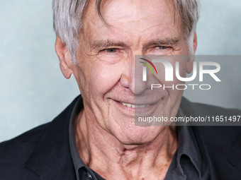 Harrison Ford arrives at the World Premiere Of Apple TV+ Series' 'Shrinking' Season 2 held at the Pacific Design Center on October 8, 2024 i...