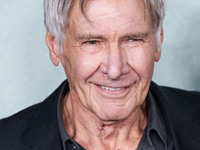 Harrison Ford arrives at the World Premiere Of Apple TV+ Series' 'Shrinking' Season 2 held at the Pacific Design Center on October 8, 2024 i...