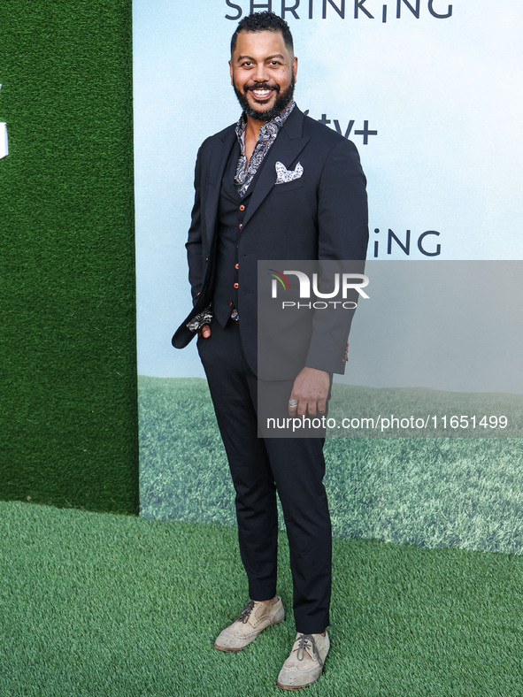 Jack Stuart arrives at the World Premiere Of Apple TV+ Series' 'Shrinking' Season 2 held at the Pacific Design Center on October 8, 2024 in...