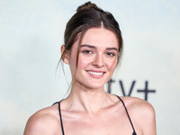 Charlotte Lawrence arrives at the World Premiere Of Apple TV+ Series' 'Shrinking' Season 2 held at the Pacific Design Center on October 8, 2...