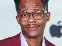 Edgar Blackmon arrives at the World Premiere Of Apple TV+ Series' 'Shrinking' Season 2 held at the Pacific Design Center on October 8, 2024...