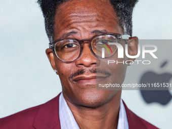 Edgar Blackmon arrives at the World Premiere Of Apple TV+ Series' 'Shrinking' Season 2 held at the Pacific Design Center on October 8, 2024...