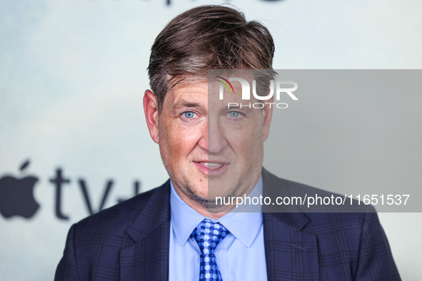 Bill Lawrence arrives at the World Premiere Of Apple TV+ Series' 'Shrinking' Season 2 held at the Pacific Design Center on October 8, 2024 i...