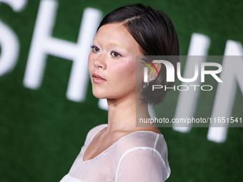 Lukita Maxwell arrives at the World Premiere Of Apple TV+ Series' 'Shrinking' Season 2 held at the Pacific Design Center on October 8, 2024...