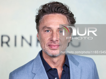 Zach Braff arrives at the World Premiere Of Apple TV+ Series' 'Shrinking' Season 2 held at the Pacific Design Center on October 8, 2024 in W...