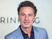 Zach Braff arrives at the World Premiere Of Apple TV+ Series' 'Shrinking' Season 2 held at the Pacific Design Center on October 8, 2024 in W...