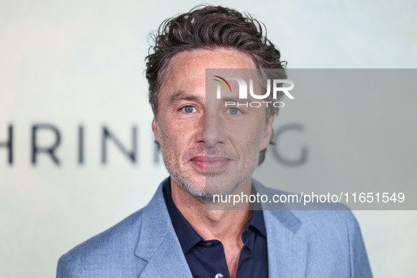 Zach Braff arrives at the World Premiere Of Apple TV+ Series' 'Shrinking' Season 2 held at the Pacific Design Center on October 8, 2024 in W...