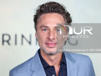 Zach Braff arrives at the World Premiere Of Apple TV+ Series' 'Shrinking' Season 2 held at the Pacific Design Center on October 8, 2024 in W...