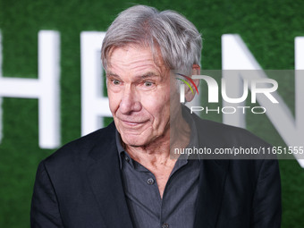 Harrison Ford arrives at the World Premiere Of Apple TV+ Series' 'Shrinking' Season 2 held at the Pacific Design Center on October 8, 2024 i...