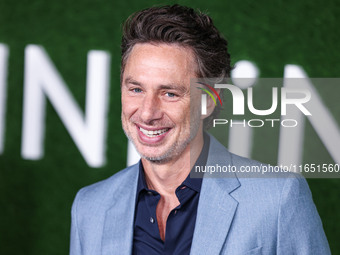 Zach Braff arrives at the World Premiere Of Apple TV+ Series' 'Shrinking' Season 2 held at the Pacific Design Center on October 8, 2024 in W...