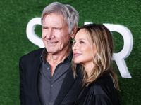 Harrison Ford and wife Calista Flockhart arrive at the World Premiere Of Apple TV+ Series' 'Shrinking' Season 2 held at the Pacific Design C...