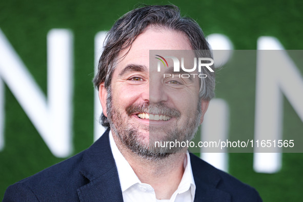 James Ponsoldt arrives at the World Premiere Of Apple TV+ Series' 'Shrinking' Season 2 held at the Pacific Design Center on October 8, 2024...