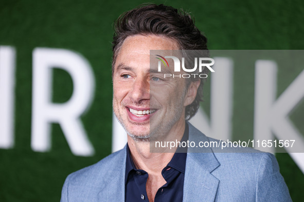 Zach Braff arrives at the World Premiere Of Apple TV+ Series' 'Shrinking' Season 2 held at the Pacific Design Center on October 8, 2024 in W...