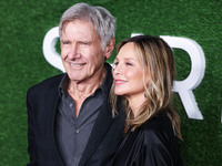 Harrison Ford and wife Calista Flockhart arrive at the World Premiere Of Apple TV+ Series' 'Shrinking' Season 2 held at the Pacific Design C...