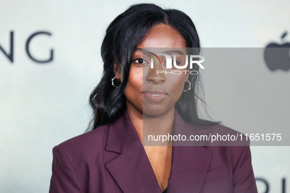 Aleah Quinones arrives at the World Premiere Of Apple TV+ Series' 'Shrinking' Season 2 held at the Pacific Design Center on October 8, 2024...