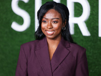 Aleah Quinones arrives at the World Premiere Of Apple TV+ Series' 'Shrinking' Season 2 held at the Pacific Design Center on October 8, 2024...