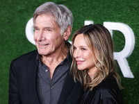 Harrison Ford and wife Calista Flockhart arrive at the World Premiere Of Apple TV+ Series' 'Shrinking' Season 2 held at the Pacific Design C...