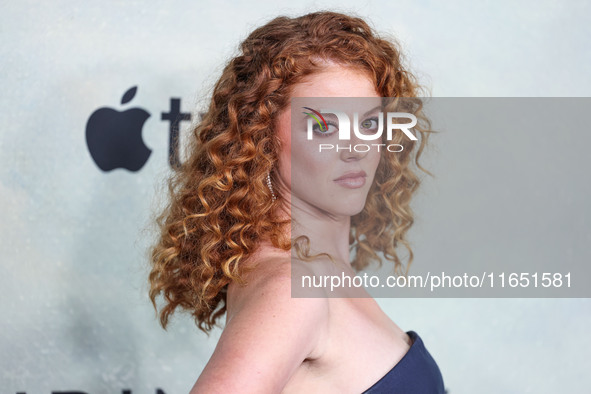 Rachel Stubington arrives at the World Premiere Of Apple TV+ Series' 'Shrinking' Season 2 held at the Pacific Design Center on October 8, 20...