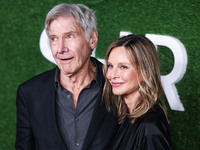 Harrison Ford and wife Calista Flockhart arrive at the World Premiere Of Apple TV+ Series' 'Shrinking' Season 2 held at the Pacific Design C...