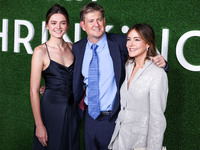 Charlotte Lawrence, Bill Lawrence and Christa Miller arrive at the World Premiere Of Apple TV+ Series' 'Shrinking' Season 2 held at the Paci...