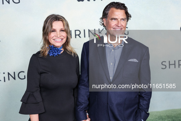 Gigi Rice and Ted McGinley arrive at the World Premiere Of Apple TV+ Series' 'Shrinking' Season 2 held at the Pacific Design Center on Octob...