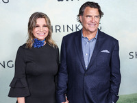 Gigi Rice and Ted McGinley arrive at the World Premiere Of Apple TV+ Series' 'Shrinking' Season 2 held at the Pacific Design Center on Octob...