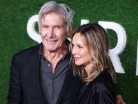 Harrison Ford and wife Calista Flockhart arrive at the World Premiere Of Apple TV+ Series' 'Shrinking' Season 2 held at the Pacific Design C...