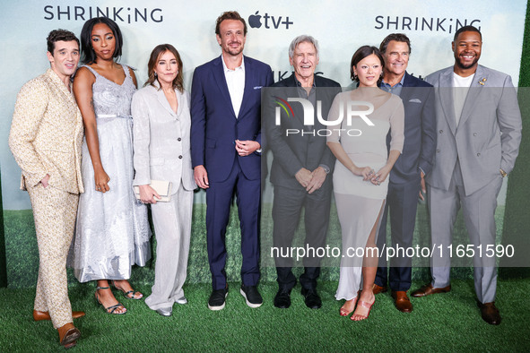 Michael Urie, Jessica Williams, Christa Miller, Harrison Ford, Jason Segel, Lukita Maxwell, Ted McGinleya and Luke Tennie arrive at the Worl...