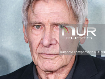 Harrison Ford arrives at the World Premiere Of Apple TV+ Series' 'Shrinking' Season 2 held at the Pacific Design Center on October 8, 2024 i...