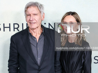 Harrison Ford and wife Calista Flockhart arrive at the World Premiere Of Apple TV+ Series' 'Shrinking' Season 2 held at the Pacific Design C...