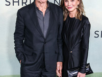 Harrison Ford and wife Calista Flockhart arrive at the World Premiere Of Apple TV+ Series' 'Shrinking' Season 2 held at the Pacific Design C...