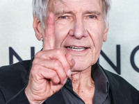 Harrison Ford arrives at the World Premiere Of Apple TV+ Series' 'Shrinking' Season 2 held at the Pacific Design Center on October 8, 2024 i...