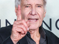 Harrison Ford arrives at the World Premiere Of Apple TV+ Series' 'Shrinking' Season 2 held at the Pacific Design Center on October 8, 2024 i...