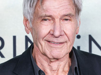 Harrison Ford arrives at the World Premiere Of Apple TV+ Series' 'Shrinking' Season 2 held at the Pacific Design Center on October 8, 2024 i...