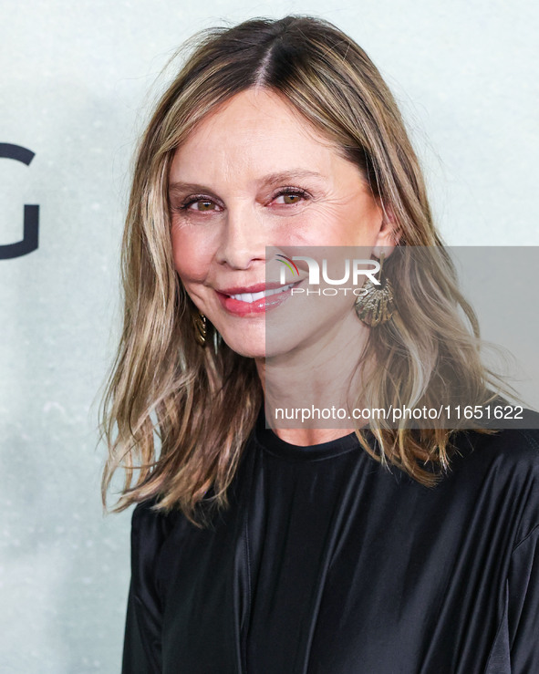 Calista Flockhart arrives at the World Premiere Of Apple TV+ Series' 'Shrinking' Season 2 held at the Pacific Design Center on October 8, 20...