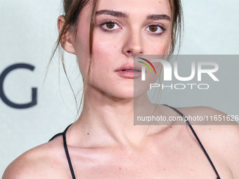 Charlotte Lawrence arrives at the World Premiere Of Apple TV+ Series' 'Shrinking' Season 2 held at the Pacific Design Center on October 8, 2...