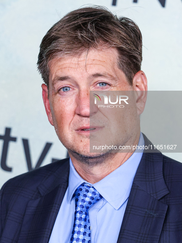 Bill Lawrence arrives at the World Premiere Of Apple TV+ Series' 'Shrinking' Season 2 held at the Pacific Design Center on October 8, 2024 i...