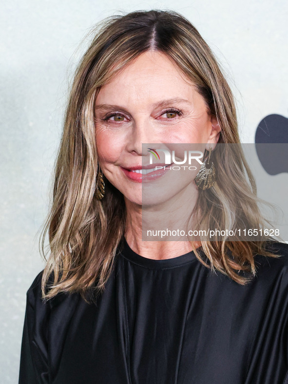 Calista Flockhart arrives at the World Premiere Of Apple TV+ Series' 'Shrinking' Season 2 held at the Pacific Design Center on October 8, 20...