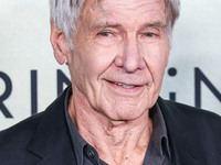 Harrison Ford arrives at the World Premiere Of Apple TV+ Series' 'Shrinking' Season 2 held at the Pacific Design Center on October 8, 2024 i...