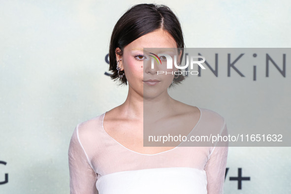 Lukita Maxwell arrives at the World Premiere Of Apple TV+ Series' 'Shrinking' Season 2 held at the Pacific Design Center on October 8, 2024...