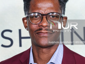 Edgar Blackmon arrives at the World Premiere Of Apple TV+ Series' 'Shrinking' Season 2 held at the Pacific Design Center on October 8, 2024...