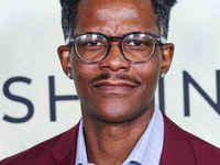 Edgar Blackmon arrives at the World Premiere Of Apple TV+ Series' 'Shrinking' Season 2 held at the Pacific Design Center on October 8, 2024...