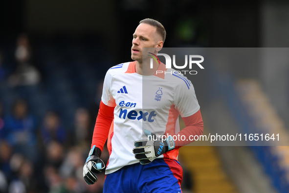 Matz Sels is the Nottingham Forest goalkeeper during the Premier League match between Chelsea and Nottingham Forest at Stamford Bridge in Lo...