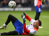 Matz Sels, Nottingham Forest goalkeeper, warms up ahead of kick-off during the Premier League match between Chelsea and Nottingham Forest at...