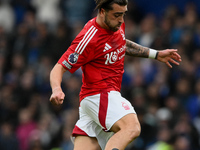 Jota Silva of Nottingham Forest is in action during the Premier League match between Chelsea and Nottingham Forest at Stamford Bridge in Lon...