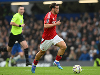 Jota Silva of Nottingham Forest is in action during the Premier League match between Chelsea and Nottingham Forest at Stamford Bridge in Lon...