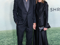 Harrison Ford and wife Calista Flockhart arrive at the World Premiere Of Apple TV+ Series' 'Shrinking' Season 2 held at the Pacific Design C...