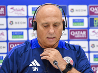 Qatar national team head coach Marquez Lopez attends a press conference at Al Thumama Stadium in Doha, Qatar, on October 9, 2024, ahead of t...