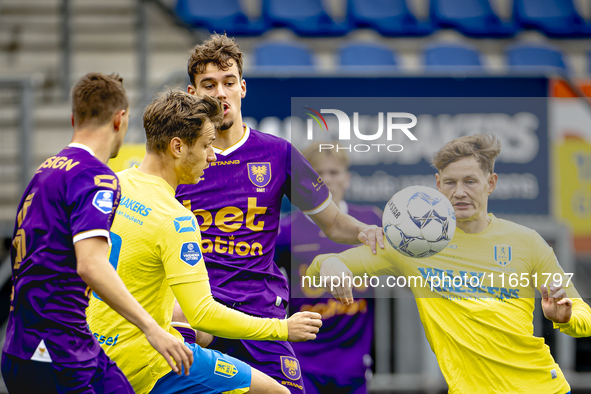 Go Ahead Eagles player Thibo Baeten and RKC player Luuk Wouters participate in the friendly match between RKC and Go Ahead Eagles at the Man...