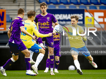 Go Ahead Eagles player Thibo Baeten and RKC player Luuk Wouters participate in the friendly match between RKC and Go Ahead Eagles at the Man...